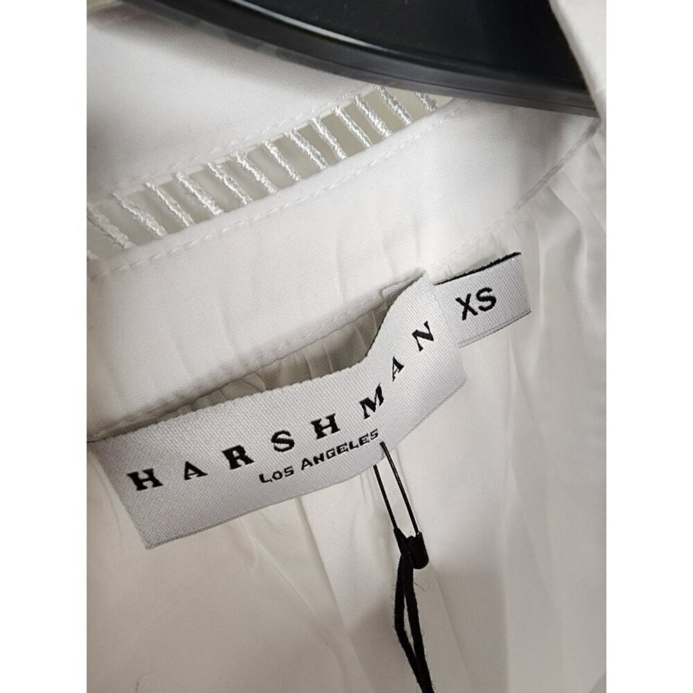 NWT Size XS Harshman White Anemone Blouse 100% Cotton Ladder Lace Button - Picture 3 of 7